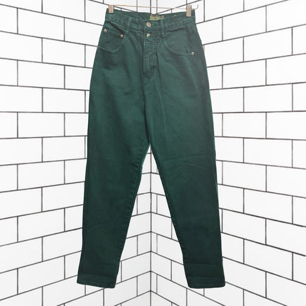 Vintage Nuovo County Seat High Rise Mom Jeans GREEN 90s Women's 3/4R 25x30